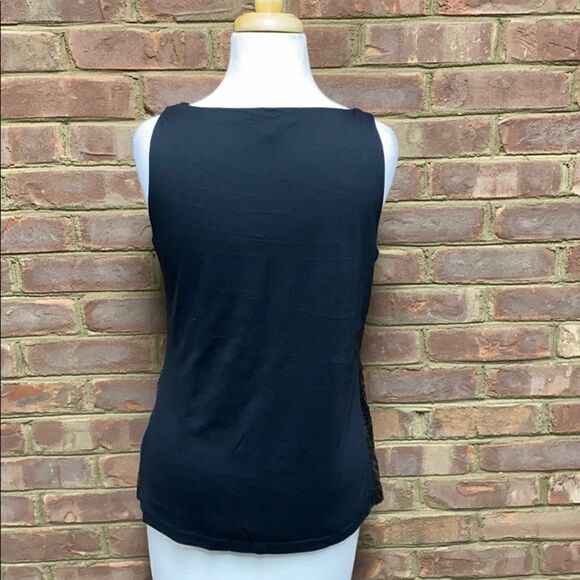 Talbots Black Sequin Drape Neck Sleeveless Tank Size Medium - Picture 4 of 6